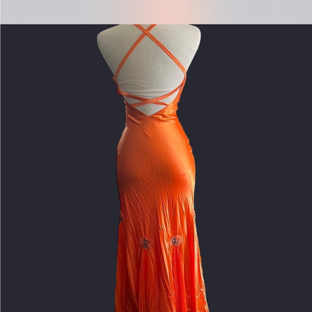 May Queen Vibrant Orange Backless Dress